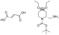 tert-Butyl (2R)-2-(aminomethyl)-4,4-diethoxypiperidine-1-carboxylate (2E)-but-2-enedioate Struktur