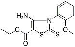 Ethyl 4-amino-2,3-dihydro-3-(2-methoxyphenyl)-2-thioxo-1,3-thiazole-5-carboxylate Struktur