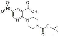 2-[4-(tert-Butoxycarbonyl)piperazin-1-yl]-5-nitropyridine-3-carboxylic acid Struktur