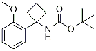 tert-Butyl [1-(2-methoxyphenyl)cyclobut-1-yl]carbamate, 2-{1-[(tert-Butoxycarbonyl)amino]cyclobut-1-yl}anisole Struktur