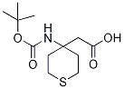 [4-Amino(tetrahydro-2H-thiopyran-4-yl)]acetic acid, N-BOC protected Struktur