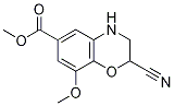 2-Cyano-3,4-dihydro-8-methoxy-6-(methoxycarbonyl)-2H-1,4-benzoxazine Struktur