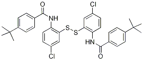 N1-{2-[(2-{[4-(tert-butyl)benzoyl]amino}-5-chlorophenyl)dithio]-4-chlorophenyl}-4-(tert-butyl)benzamide Struktur