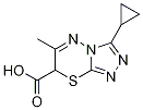 3-Cyclopropyl-6-methyl-7H-[1,2,4]triazolo[3,4-b][1,3,4]thiadiazine-7-carboxylic acid Struktur