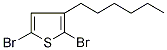 2,5-Dibromo-3-hex-1-ylthiophene Struktur