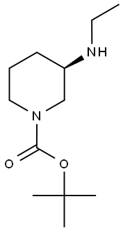 (3R)-1-(tert-Butoxycarbonyl)-3-(ethylamino)piperidine, tert-Butyl (3R)-3-(ethylamino)piperidine-1-carboxylate Struktur