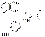 1-(4-Aminophenyl)-5-(1,3-benzodioxol-5-yl)-1H-pyrazole-3-carboxylic acid Struktur