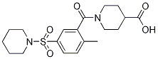 1-[2-Methyl-5-(piperidin-1-ylsulphonyl)benzoyl]piperidine-4-carboxylic acid Struktur