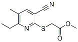 6-Ethyl-2-[(2-methoxy-2-oxoethyl)thio]-5-methylnicotinonitrile Struktur