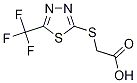 {[5-(Trifluoromethyl)-1,3,4-thiadiazol-2-yl]thio}acetic acid Struktur