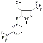 [1-Methyl-3-(trifluoromethyl)-5-[3-(trifluoromethyl)phenylthio]-1H-pyrazol-4-yl]methanol 97% Struktur