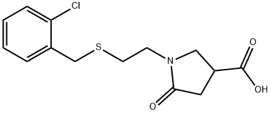 1-{2-[(2-Chlorobenzyl)thio]ethyl}-5-oxopyrrolidine-3-carboxylic acid Struktur