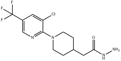 2-{1-[3-Chloro-5-(trifluoromethyl)pyridin-2-yl]piperidin-4-yl}acetohydrazide 97% Struktur