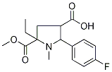 5-Ethyl-2-(4-fluorophenyl)-5-(methoxycarbonyl)-1-methylpyrrolidine-3-carboxylic acid Struktur