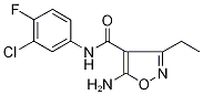 5-Amino-N-(3-chloro-4-fluorophenyl)-3-ethylisoxazole-4-carboxamide Struktur