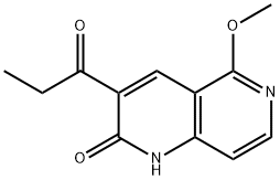 1-(2-hydroxy-5-Methoxy-1,6-naphthyridin-3-yl)propan-1-one Struktur