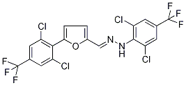 5-[2,6-dichloro-4-(trifluoromethyl)phenyl]-2-furaldehyde 2-[2,6-dichloro-4-(trifluoromethyl)phenyl]hydrazone Struktur