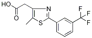 {5-Methyl-2-[3-(trifluoromethyl)phenyl]-1,3-thiazol-4-yl}acetic acid Struktur