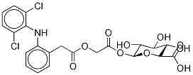 2-[(2,6-Dichlorophenyl)-aMino]benzeneacetic Acid CarboxyMethyl Ester Acyl-β-D-Glucuronide Struktur