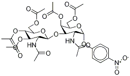 4-Nitrophenyl 2-Acetamido-4,6-di-O-acetyl-3-O-(2-acetamido-3,4,6-tri-O-acetyl-β-D-glucopyranosyl)-α-D-galactopyranoside Struktur