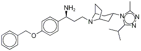 (1S)-1-(4-Benzyloxyphenyl)-3-[(3-exo)-3-[3-Methyl-5-(1-Methylethyl)-4H-1,2,4-triazol-4-yl]-8-azabicyclo[3.2.1]oct-8-yl]propylaMine Struktur