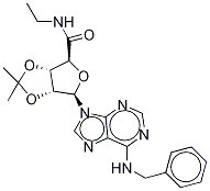 1-Deoxy-N-ethyl-2,3-O-isopropylidene-1-[6-(benzylamino)-9H-purin-9-yl]--D-ribofuranuronamide Struktur