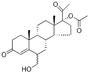 6(α/β)-Hydroxymethyl Megestrol Acetate (Megestrol Acetate Impurity)
(Mixture of Diastereomers) Struktur