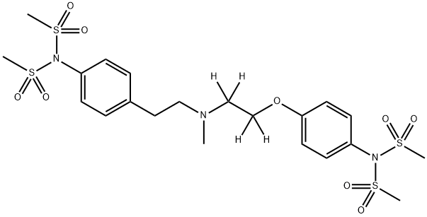 Methyl-[4-(dimethylsulfonylamino)phenylethyl]-[4-(dimethylsulfonylaminophenoxyethyl-D4)amine, 1397192-78-7, 結(jié)構(gòu)式