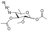 4-Azido-4,6-dideoxy-2-O-methyl-1,3-O-diacetyl-D-glucopyranose Struktur