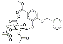 4-Benzyloxy-3-hydroxybenzoic Acid 3-O-β-D-Glucuronide DiMethyl Diester Struktur