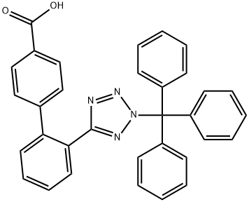 5-[4’Carboxy-(1,1’biphenyl)-2-yl]-2-triphenylmethyltetrazole Struktur