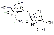 2-Acetamido-2-deoxy-4-O-(β-D-2-acetamido-2-deoxyglucopyranosyl)-α-D-galactopyranose Struktur