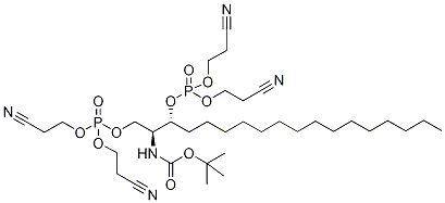 N-tert-Butyloxycarbonyl-D-erythro-dihydro-D-sphingosine-1,3-di-O-(phosphate Dicyanoethyl Ester) Struktur