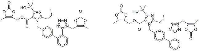 Olmesartan Bis-medoxomil
(1H-1-Medoxomil + 2H-2-Medoxomil Mixture) Struktur