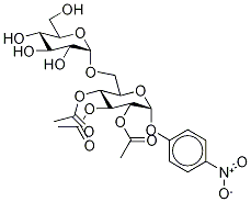 4-Nitrophenyl-6-O-α-D-glucopyranosyl-(2,3,4-O-triacetyl)-α-D- -glucopyranoside Struktur