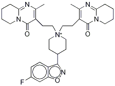 6-Fluoro-3-[1-bis-[2-(methyl-6,7,8,9-tetrahydropyridol[1,2,a]pyrimidin-4-one-3-yl)ethyl]piperidinium]benzisoxazole (Risperidone Impurity) Struktur