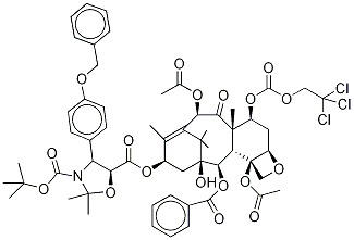 3'-p-O-Benzyl-N-desbenzoyl-N-tert-butoxycarbonyl-N,O-isopropylidene-7-{[(2,2,2,-trichloroethyl)oxy]carbonyl} Paclitaxel Struktur