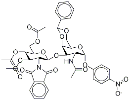 4-Nitrophenyl 2-AcetaMido-4,6-O-benzylidene-2-deoxy-3-O-(3,4,6-tri-O-acetyl-2-deoxy-2-phthaliMido-β-D-glucopyranosyl)-α-D-galactopyranoside Struktur