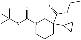 N-Boc-3-cyclopropylpiperidine-4-carboxylic Acid Ethyl Ester Struktur