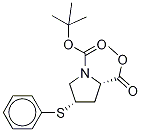 (2S,4S)-4-(Phenylthio)-1,2-pyrrolidinedicarboxylic-d5 Acid 1-tert-Butyl-2-Methyl Diester Struktur