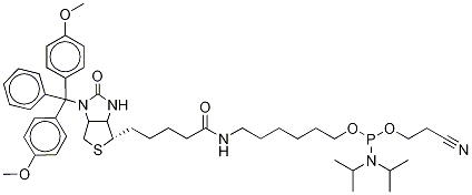 [1-N-(4,4'-DiMethoxytrityl)biotinyl-6-aMinohexyl]-2-(cyanoethyl-N,N-diisopropyl)phosphoraMidite Struktur