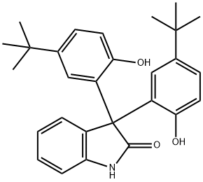 3,3-Bis(5-tert-butyl-2-hydroxyphenyl)indolin-2-one Struktur