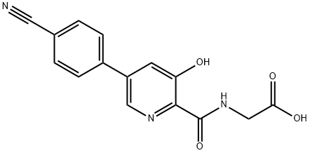 Glycine, N-[[5-(4-cyanophenyl)-3-hydroxy-2-pyridinyl]carbonyl]- Struktur