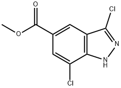 3,7-DICHLORO-5-(1H)INDAZOLE CARBOXYLIC ACID METHYL ESTER Struktur