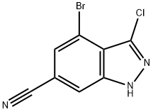 4-BROMO-3-CHLORO-6-CYANO (1H)INDAZOLE Struktur