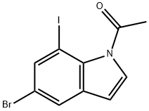 1-ACETYL-5-BROMO-7-IODOINDOLE Struktur