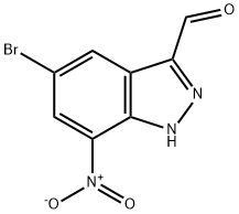 5-BROMO-7-NITRO-1H-INDAZOLE-3-CARBOXALDEHYDE Struktur