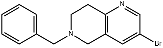 6-Benzyl-3-broMo-5,6,7,8-tetrahydro-1,6-naphthyridine Struktur