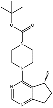 (R)-Tert-butyl 4-(5-Methyl-6,7-dihydro-5H-cyclopenta[d]pyriMidin-4-yl)piperazine-1-carboxylate Struktur