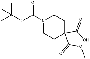 Piperidine-1,4,4-tricarboxylic acid 1-tert-butyl ester 4-Methyl ester Struktur